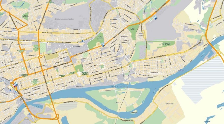Ростов-на-Дону, Привокзальной площади железнодорожного вокзала на карте. Как добраться от нее до автовокзалов и аэропорта